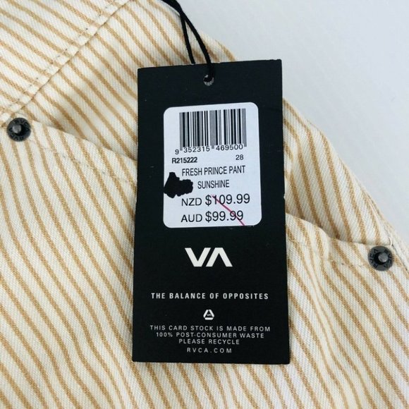 RVCA Pants Sunshine Size 28 - Picture 9 of 11
